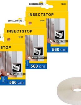 SCHELLENBERG Klett-Klebeband Insektenschutzzubehör, Befestigungsband für Polyester-Fliegengitter (Packung, 3-St) semi-transparent, 5,6 m, in unterschiedlichen Sets erhältlich