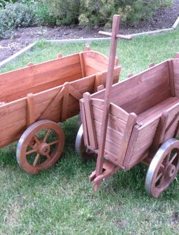 Kastenwagen Handwagen groß aus Kiefernholz - Hergisdorf