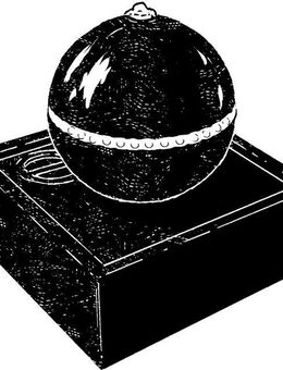 AcquaArte Gartenbrunnen TRIPOLI, 33 cm Breite, Wasserbecken BxT: 50x50 cm, Dekokugel Wasserspiel mit umlaufender LED-Beleuchtung
