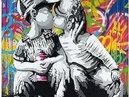 Abstraktes Bild zweier sich küssende Kinder 70x105 cm - Rosenheim