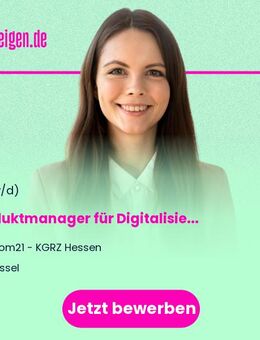 Produktmanager für Digitalisierungsprodukte in der öffentlichen Verwaltung (m/w/d) - Kassel