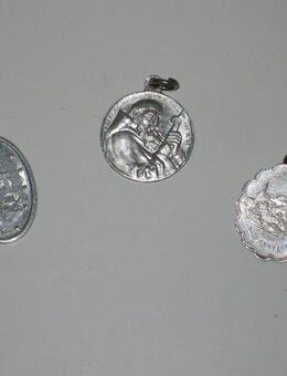 3 Alte Pilgeranhänger, hl. Konrad, Maria, Birkenstein - Büdelsdorf