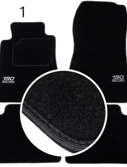 Handmade Premium Fußmatten Velour SET FARBWAHL für MERCEDES 190 W201 STICKEREI Set77 - Wuppertal