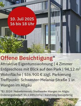 4-Zimmer-Wohnung in Wangen im Allgäu »ETW am Argenbogen, Haus 3« - Gartenanteil - Wangen (Allgäu)