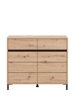 INOSIGN Kommode Marron für Wohnzimmer, Flur, Schlafzimmer, Sideboard, Breite 106 cm, mit 2 Schubladen, hinter den Türen 4 Fächer