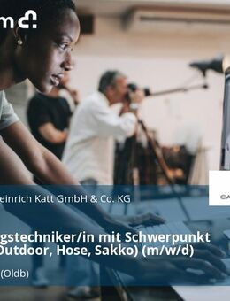 Bekleidungstechniker/in mit Schwerpunkt Gewebe (Outdoor, Hose, Sakko) (m/w/d) - Oldenburg