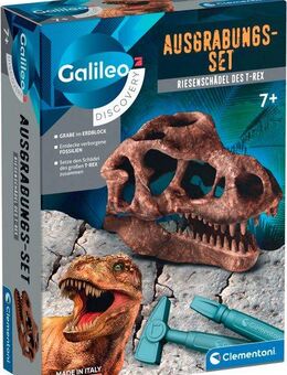 Clementoni® Experimentierkasten Galileo Discovery, Ausgrabungs-Set Riesenschädel des T-Rex, Made in Europe