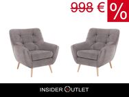 2 Sessel ★ Grau im skandinavischen Stil Microfaser Minimalist - Köln