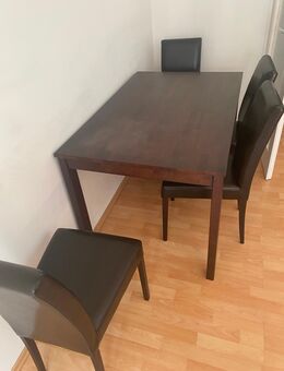 Holztisch mit 4 Stühlen – stabil & gut erhalten – 200 €, Selbstabholung, München Schwabing - München