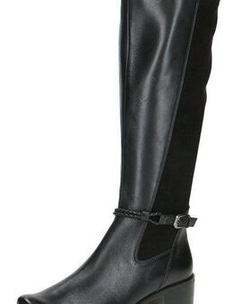 Caprice Stiefel, Blockabsatz, Langschaftstiefel, Businessstiefel mit Flechtband