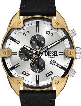Diesel Chronograph SPIKED DZ4671, Armbanduhr, Herrenuhr, Lederarmband, Quarzuhr Stoppfunktion