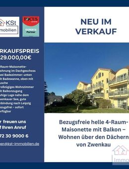 Bezugsfreie helle 4-Raum-Maisonette mit Balkon - Wohnen über den Dächern von Zwenkau - Zwenkau