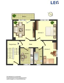 3-Zimmer-EG-Wohnung in der Stadtmitte, mit neuem Badezimmer (Dusche) - Bergkamen