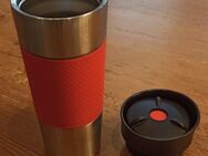 Thermo Kaffee Kanne - silber / rot - 450ml - München
