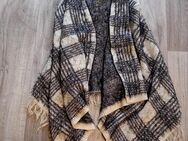 Malvin Jacke Poncho Kariert Schwarz Beige One Size NEU - Lohra