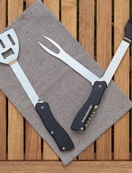 BBKit 5-in-1 Grillzubehör – Spatel, Gabel, Bürste, Korkenzieher & Flaschenöffner - Dresden