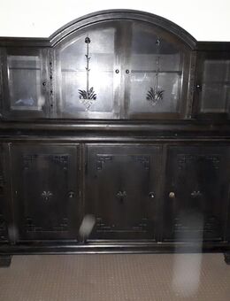 Haushaltsauflösung Antikes Jugendstil Esszimmer m. Buffet schwarz Anrichte Schrank Vitrine Wohnzimmer Kommode Antiquität - Neuburg (Donau) Zentrum