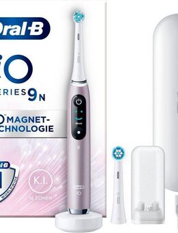 Oral-B Elektrische Zahnbürste iO 9, Aufsteckbürsten: 2 St., mit Magnet-Technologie, 7 Putzmodi, Farbdisplay & Lade-Reiseetui