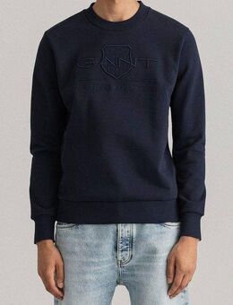 Gant Sweatshirt D1. TONAL ARCHIVE SHIELD C-NECK mit Logostickerei auf der Brust