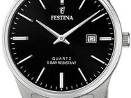 Festina Quarzuhr F20511/4, Armbanduhr, Herrenuhr, Damenuhr, Edelstahlarmband, Datum