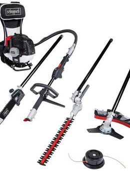Scheppach Benzin-Motorsense MFH5300-4BP 4in1 ProCut, 25,5 cm Arbeitsbreite Messer, 45 cm Arbeitsbreite Faden, (Set), Multifunktionswerkzeug 4in1