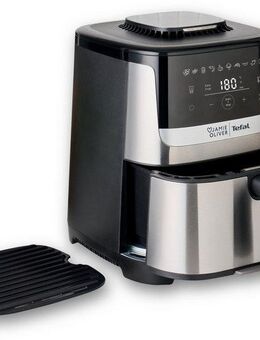 Tefal Heißluftfritteuse Jamie Oliver by Tefal Quiet & Easy, sehr leise dank Silent Technologie, 1670 W, 10 voreingestellte Programme, digitaler Touchscreen, EY55JD