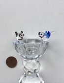 Glas Kunst Figur Statue Vögel an Vogeltränke Klarsicht in 36043