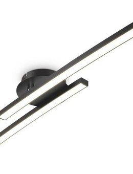 B.K.Licht Deckenleuchte, LED fest integriert, Warmweiß, 2-flammige 12W Deckenlampe, schwenkbar, warmweiß, Schwarz, 1100 Lumen