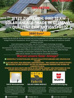 10 kW Solar-Anlage "Made in Germany" – Qualität zum Aktionspreis! - Iserlohn