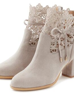 LASCANA High-Heel-Stiefelette mit modischer Spitze und bequemen Blockabsatz, Ankle Boot, Stiefel