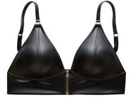 petite fleur gold Bralette-BH ohne Bügel in Leder-Optik mit Reißverschluss, Kunstleder, sexy Dessous