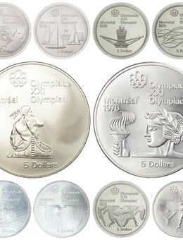 Kanadische Silbermünzen – Olympische Serie Montréal 1976 - Stuttgart