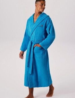 KangaROOS Unisex-Bademantel Cassidy, für Damen & Herren, Standardlänge & Überlänge, Langform, Walkfrottee, Kapuze, Gürtel, mit Taschen, Männer und Frauen, Baumwolle, Reise, Hotel, Sauna, S-3XL