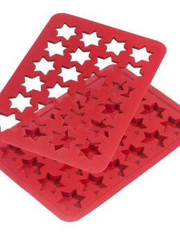 Kaiser Backformen Backform Kaiser, (2-tlg), 24 Sterne, Teigrohling-Matte und Guss-Matte, spülmaschinenfest