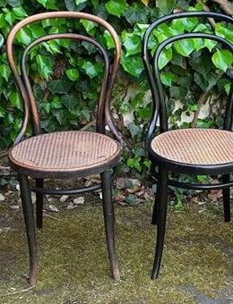 4 original Vintage Thonet(?) Stühle mit Sitzgeflecht - Niederfischbach