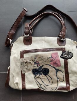 Damen Leder-Schultertasche Beige/Braun "Rock me" Anschauen - Köln