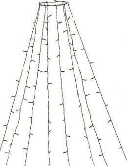 KONSTSMIDE LED-Baummantel Weihnachtsdeko aussen, Christbaumschmuck, 8h Timer, Ring Ø 15, 8 Stränge à 50 bernsteinfarbene Dioden, vormontiert