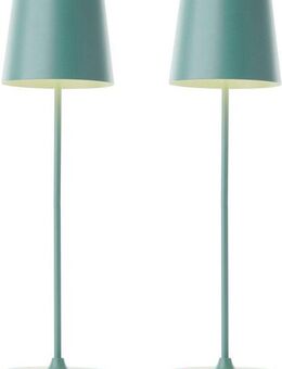 Brilliant LED Tischleuchte Kaami - mobile LED Außen Akku Tischlampe 2er-Set, Dimmer, Dimmfunktion, mehrere Helligkeitsstufen, LED fest integriert, Warmweiß, 310 lm, Touchdimmer, USB, Akku, Outdoor, Indoor, Akkuleuchte 37cm hoch