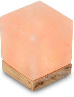 HIMALAYA SALT DREAMS Salzkristall-Tischlampe USB-Kubus, LED wechselbar, Warmweiß, Handgefertigt aus Salzkristall - jeder Stein ein Unikat, H: ca.9 cm