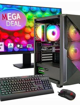 GAMEMAX MegaDeal Striker 2622 AMD Ryzen 5 7500F RTX 5060Ti 32GB DDR5 1TB SSD PC-Komplettsystem (27", AMD Ryzen 5 7500F, RTX 5060 Ti, 32 GB RAM, 1000 GB SSD, Windows 11, DDR5 RAM + MSI PRO MP273A Monitor, 69cm (27)