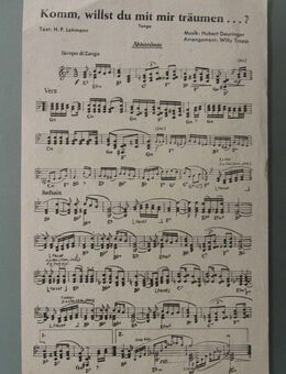 Akkordeon-Noten "Komm, willst du mit mir träumen..."/ "Das Lied vom Scheiden" - Münster