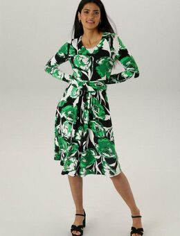 Aniston SELECTED Jerseykleid mit floralem Druck und gerafftem Taillenbund