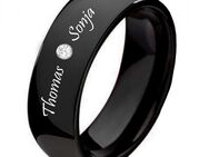 Damenring Wolframring DW109 außen Lasergravur - Aholming
