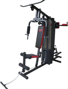 MOTIVE FITNESS by U.N.O. Kraftstation Multi-Gym Challenge, 10 Gewichtsblöcke (Butterflystange, Latzug, Ruderfunktion und mehr), multifunktionale Fitnessstation, max. Trainingsgewicht 100 kg