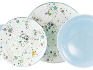 CreaTable Teller-Set Candy Drops, Tellerset 12-tlg. (12-tlg), 4 Personen, Steinzeug, Unregelmäßige bunte Punkte, Gute Laune Geschirr, Frisch, Freundlich
