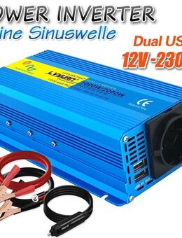 Spannungswandler 1000w 2000w Reiner Sinus Wechselrichter 12V auf 230V Inverter - Wuppertal
