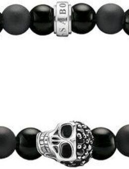 THOMAS SABO Armband Talisman-Armband Skull/Totenkopf-Motiv, A2185-705-11-L19,L21, mit Obsidian, Zirkonia (synth)