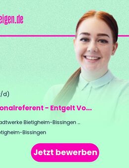 Personalreferent (m/w/d) - Entgelt Vollzeit / Teilzeit - Bietigheim-Bissingen