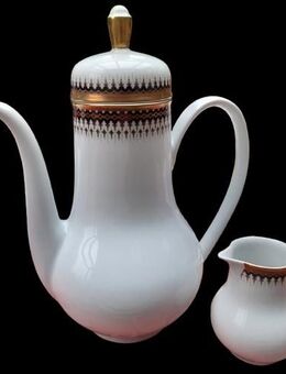 Große elegante Vintage Kaffeekanne mit Milchkännchen - Hersteller - Bavaria Vohenstrauss Johann Seltmann - Niederfischbach