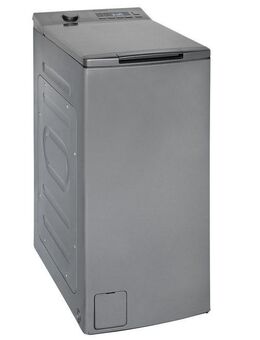 exquisit Waschmaschine LTO1207-030A silber-dunkel, 7,5 kg, 1200 U/min, 7,5 kg, 15 Programme, Restlaufzeitanzeige, Kindersicheruing